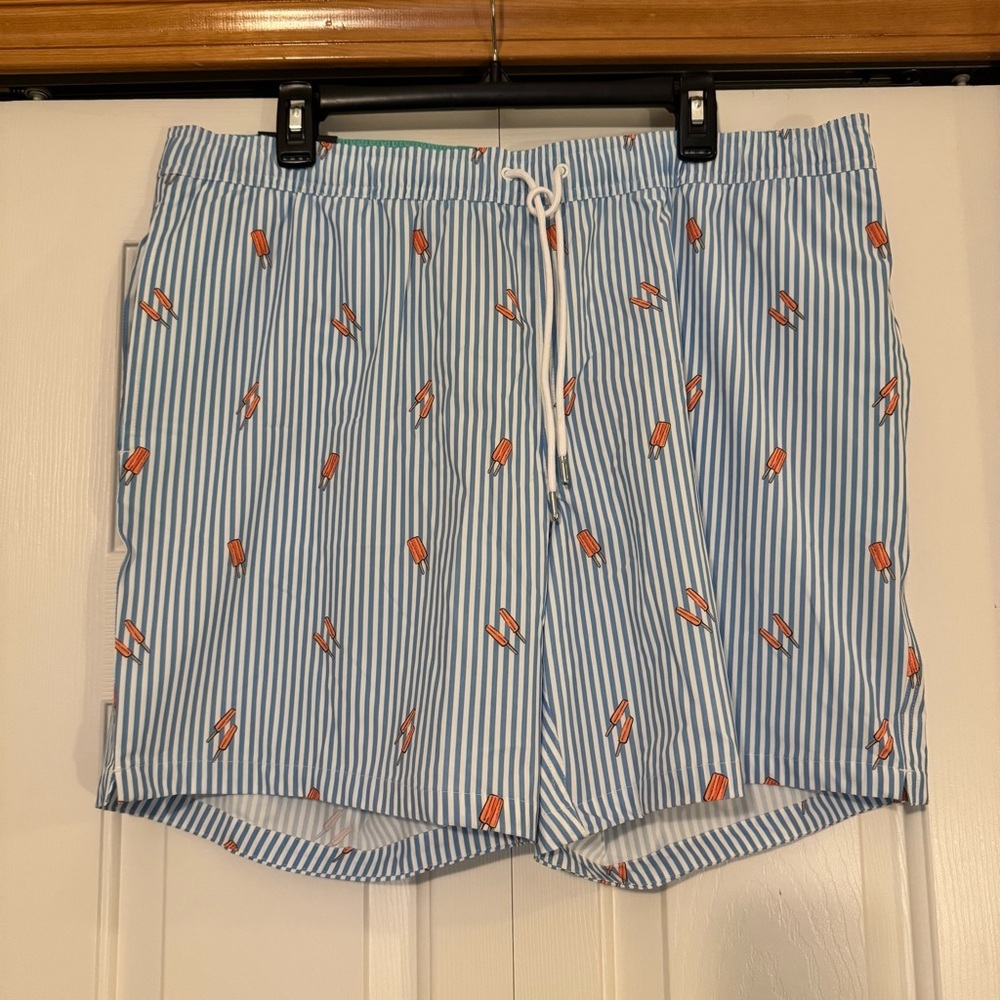 Bonobos Mens Size XL Swim Trunks‎ Board Shorts Blue Popsicle Print 7" NWT